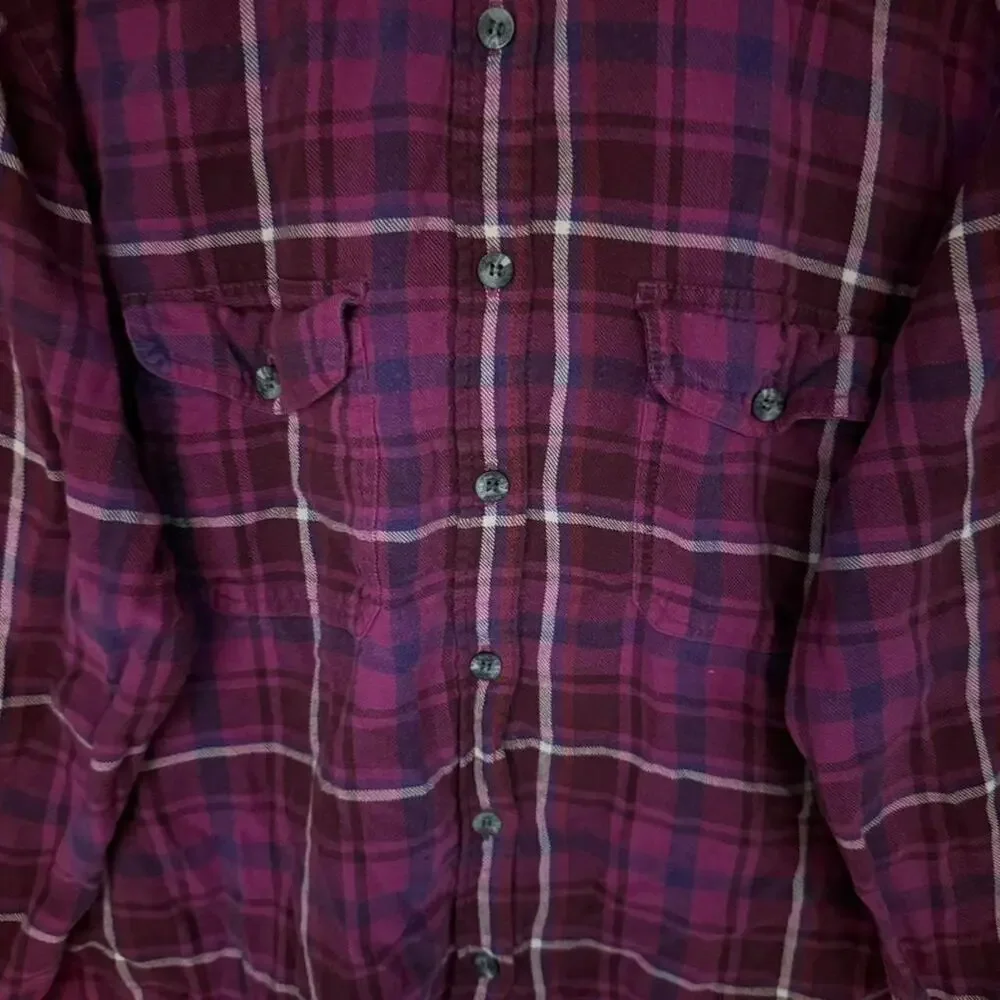 Vintage Route 66 Purple Plaid Flannel Shirt Medium